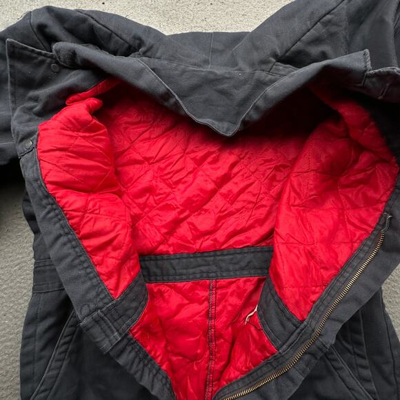 Vintage Madewell Mechanic Workwear Quilt Lined Coverall 36-38 x30 Large Gray Red - Picture 16 of 16